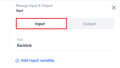 add input variable