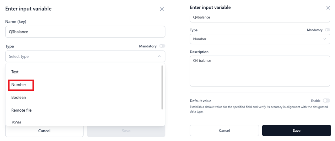 add input var