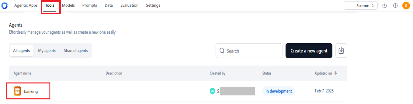 click tool name