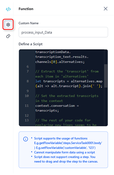 Configure Function Node