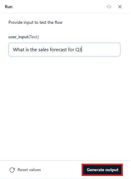 generate output