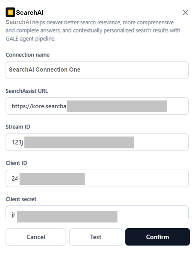 searchai connection form