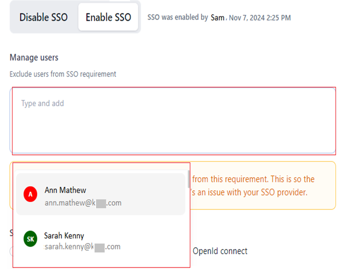 manage sso users manage sso users