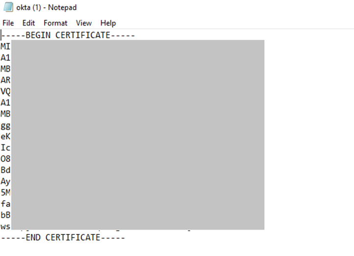 okta certificate okta certificate