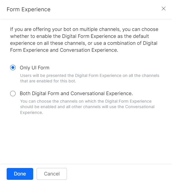 Choose form experience