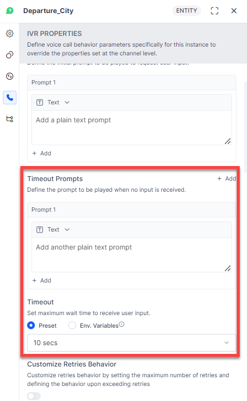 Timeout Prompts
